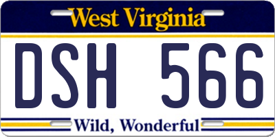 WV license plate DSH566