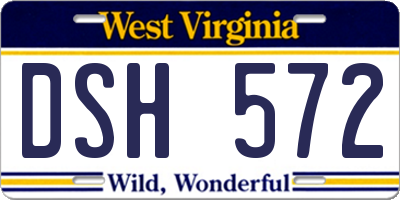 WV license plate DSH572