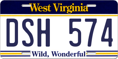 WV license plate DSH574