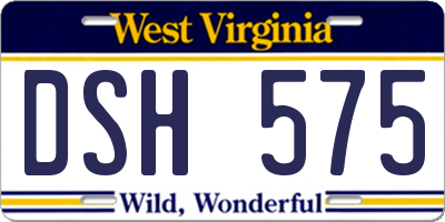 WV license plate DSH575