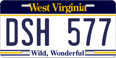 WV license plate DSH577