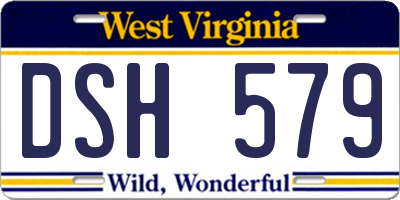 WV license plate DSH579