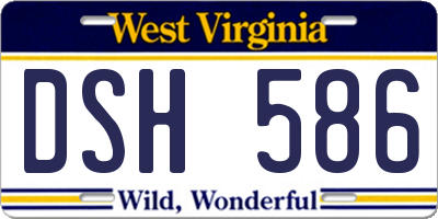 WV license plate DSH586