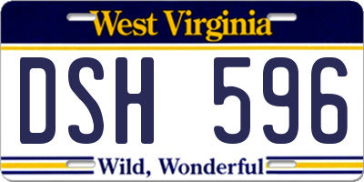 WV license plate DSH596