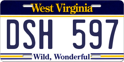 WV license plate DSH597