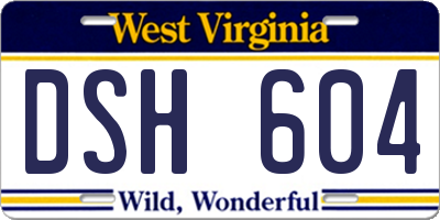 WV license plate DSH604