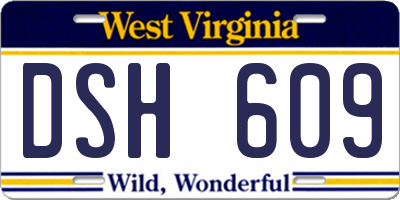 WV license plate DSH609