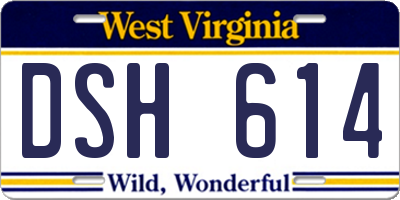 WV license plate DSH614