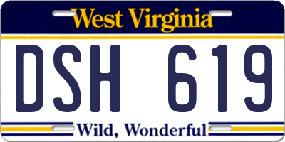 WV license plate DSH619