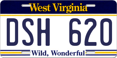 WV license plate DSH620