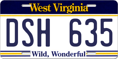 WV license plate DSH635
