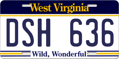 WV license plate DSH636