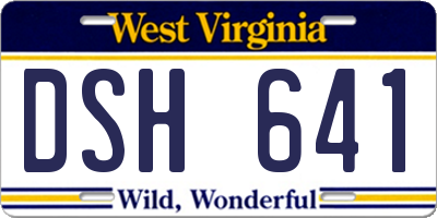 WV license plate DSH641