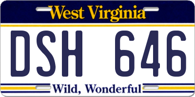 WV license plate DSH646