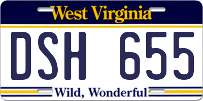 WV license plate DSH655