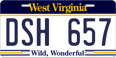 WV license plate DSH657