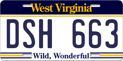 WV license plate DSH663