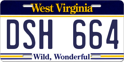 WV license plate DSH664