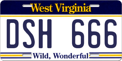 WV license plate DSH666