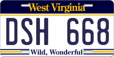 WV license plate DSH668