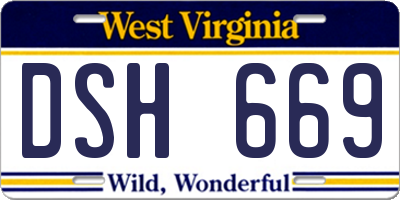 WV license plate DSH669