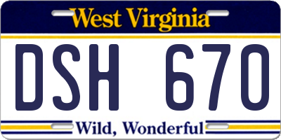 WV license plate DSH670