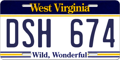 WV license plate DSH674