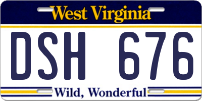 WV license plate DSH676