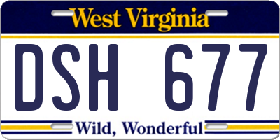 WV license plate DSH677