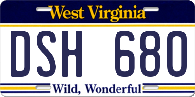 WV license plate DSH680