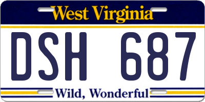 WV license plate DSH687