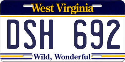 WV license plate DSH692