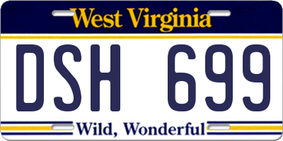 WV license plate DSH699