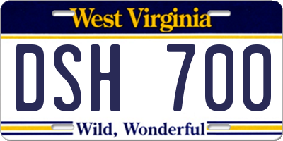 WV license plate DSH700