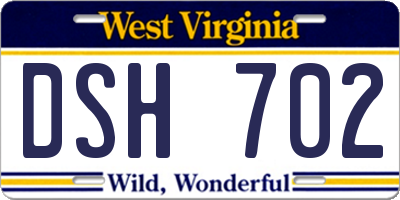 WV license plate DSH702