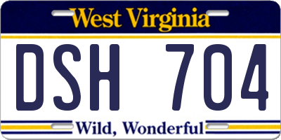 WV license plate DSH704