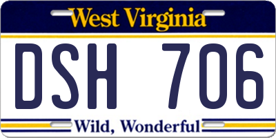 WV license plate DSH706