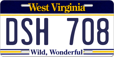 WV license plate DSH708