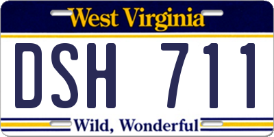 WV license plate DSH711