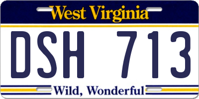 WV license plate DSH713