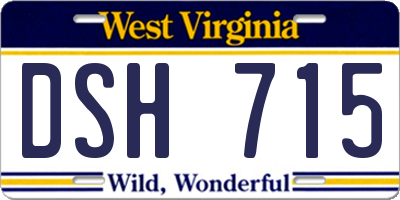 WV license plate DSH715