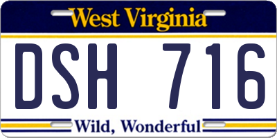WV license plate DSH716