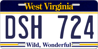 WV license plate DSH724