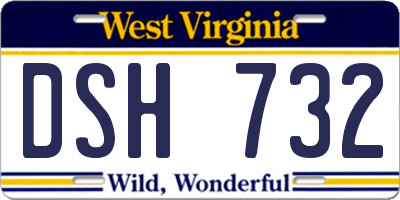 WV license plate DSH732