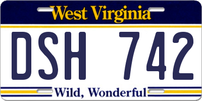 WV license plate DSH742
