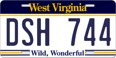 WV license plate DSH744