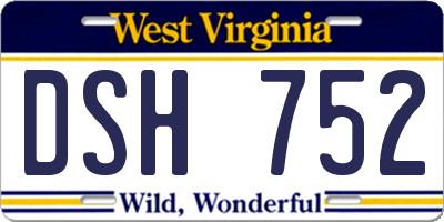 WV license plate DSH752