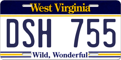 WV license plate DSH755