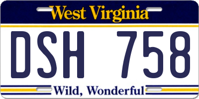 WV license plate DSH758
