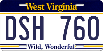 WV license plate DSH760